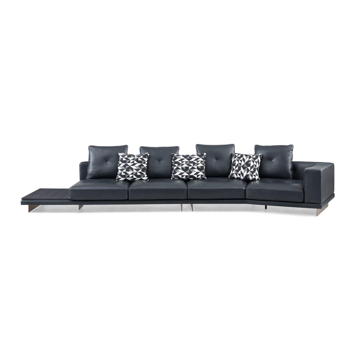 Black Leather Sectional Sofa