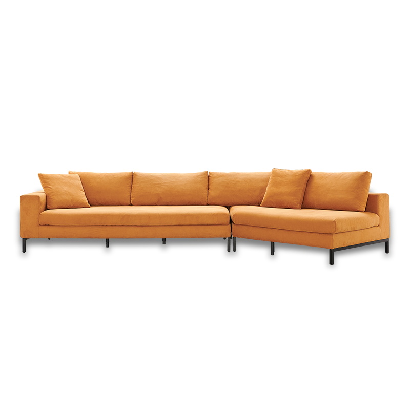 Modern Long Shape 5 Seater Combined Leather Sofa