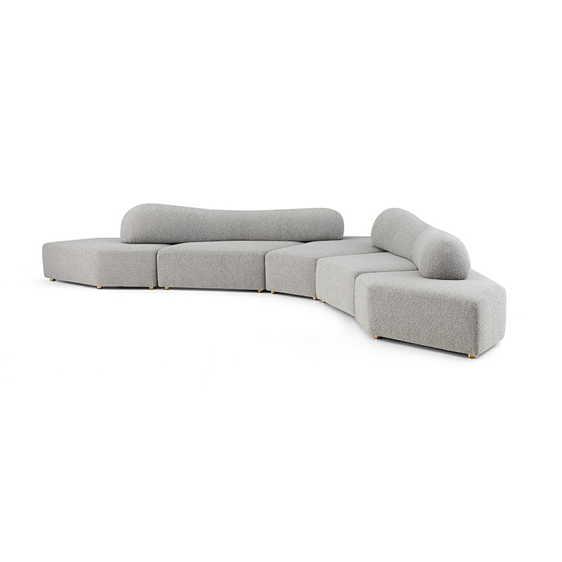 European Living Room U Shape Couch Fabric Sofa