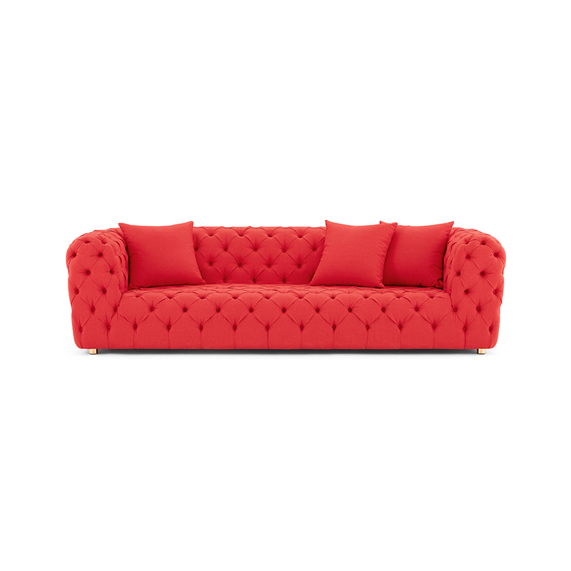 British 3 Seater Button Sofa