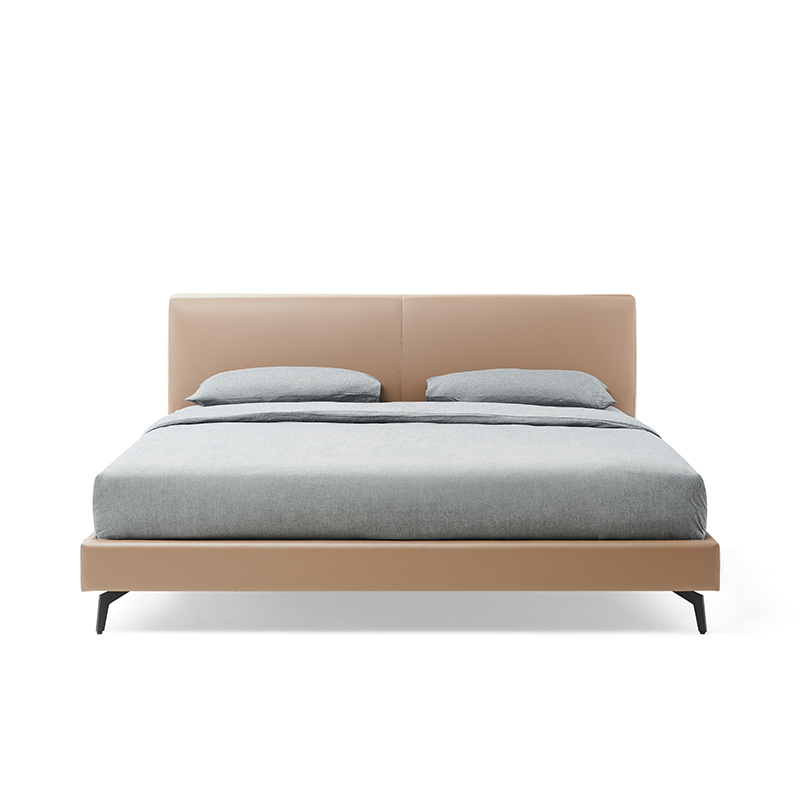 Modern White Panel Bed with Headboard